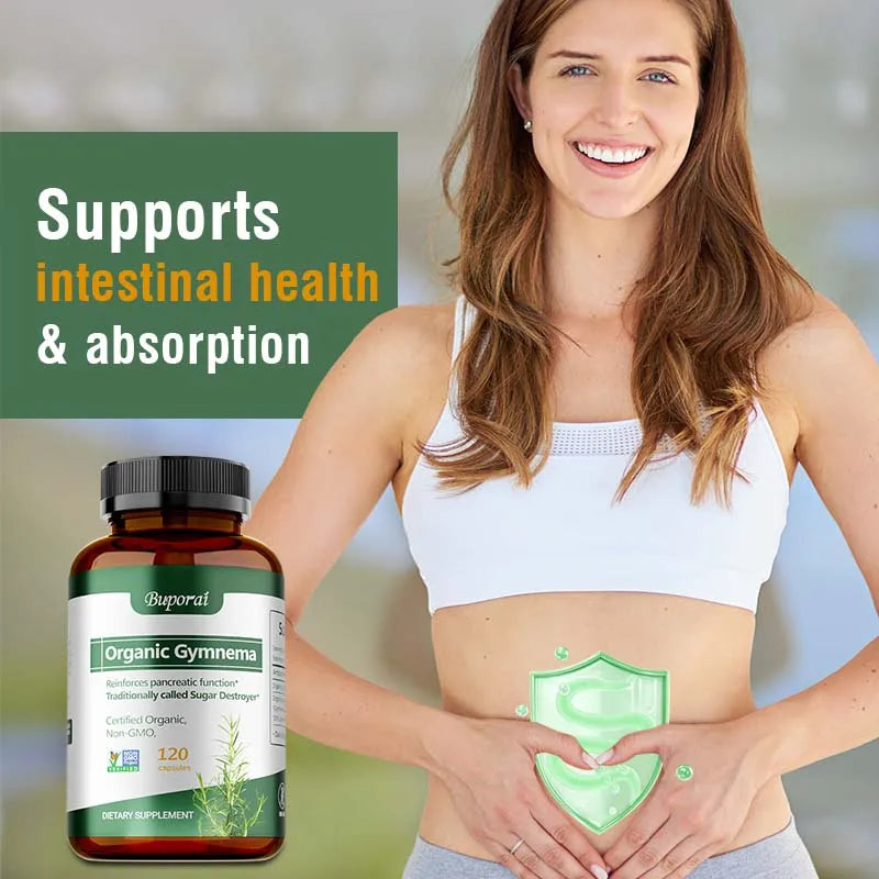Organic Gymnema Sylvestre Capsules – Non-GMO & USDA Organic Herbal Supplement Qst