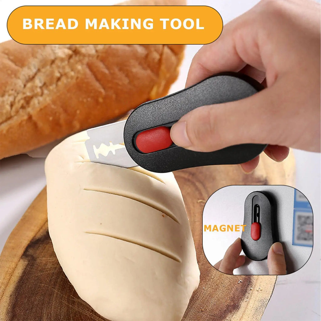 Magnetic Bread Dough Scoring Tool with LED Lamp | Stainless Steel Bread Dough Scorer Qme