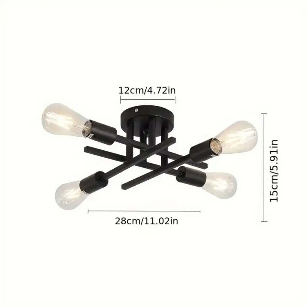 Modern LED Ceiling Lamp – Black Flower Aluminum Light Fixture LED Ceiling Lamp Qme black