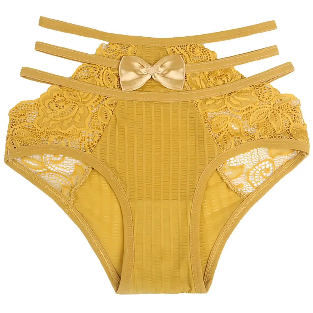Women's Floral Lace Mesh Hollow Out Panties Lingerie Lace Panties Qme