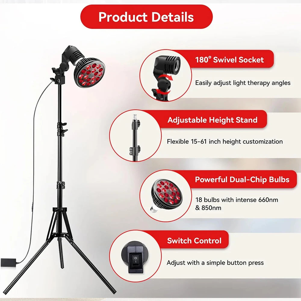 E27 54W Red Light Therapy Lamp 660nm 850nm Infrared Bulb Red Light Therapy Lamp Qst