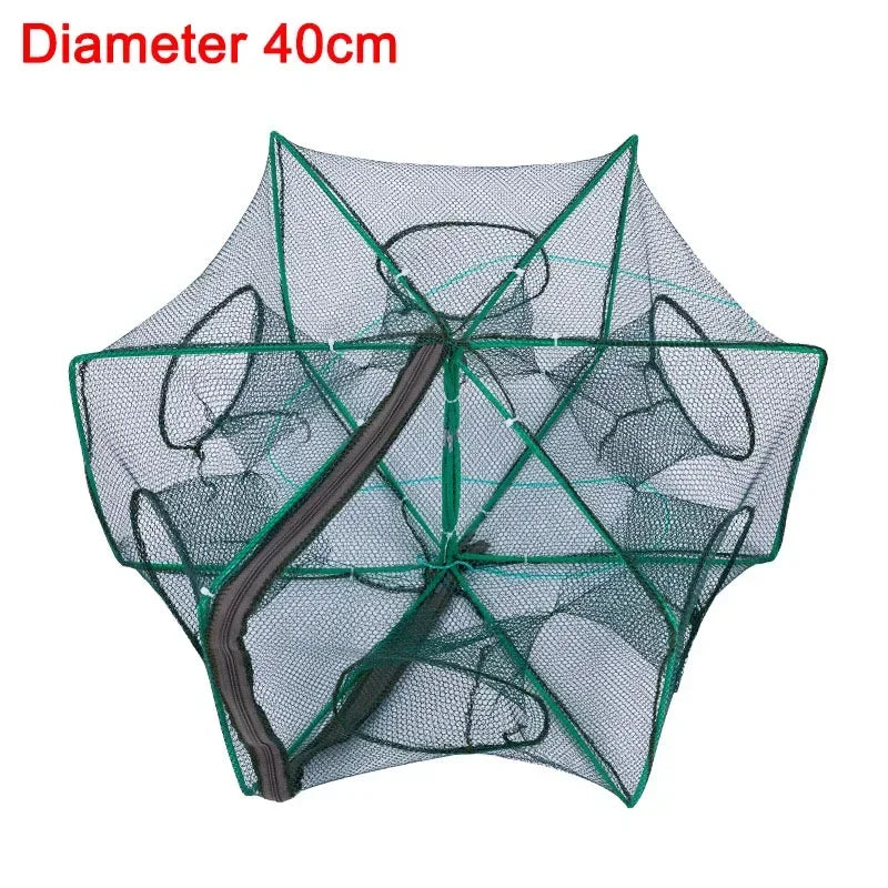 Folding Mesh Fishing Trap Net – Crayfish Crab Shrimp Catcher Fishing Trap Net Qme 6 hole diameter 40cm