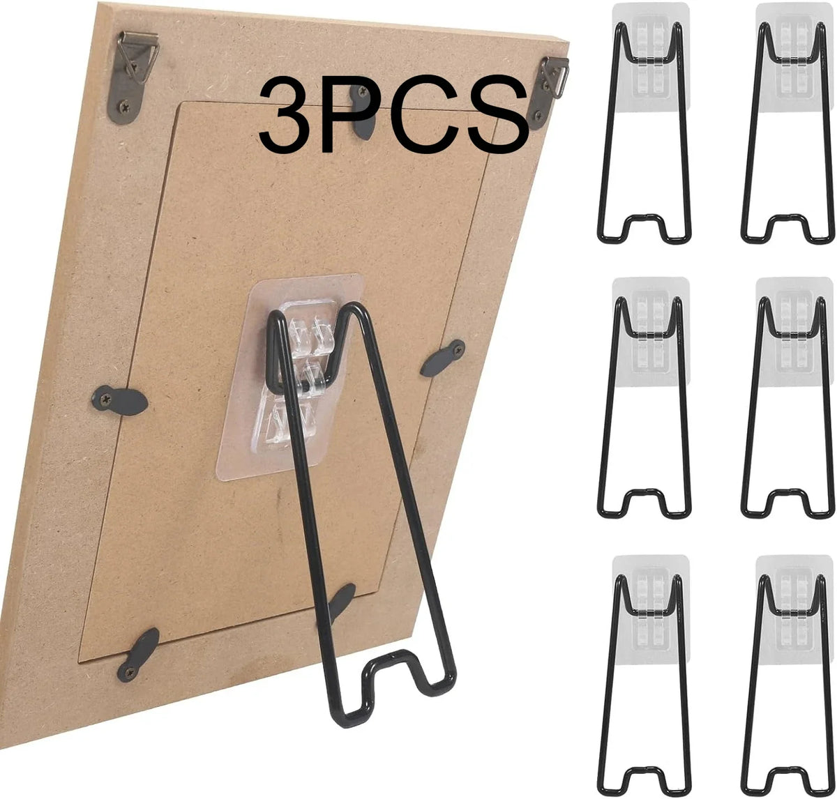 Stainless Steel Self-Adhesive Desktop Frame Bracket Art Stand Desktop Frame Stand Qme 3pcs