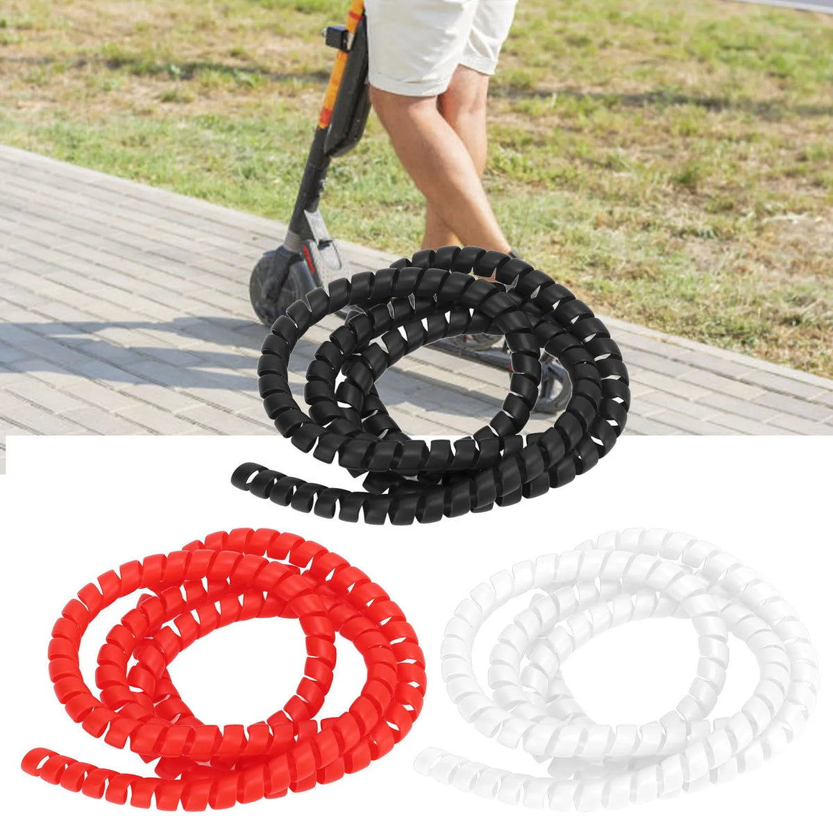 Spiral Cable Wire Wrap for M365 Electric Scooter Brake Line Scooter Cable Wrap Qme
