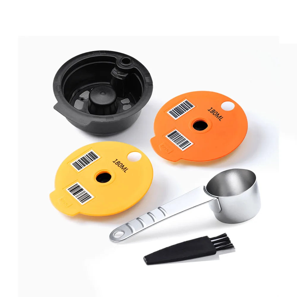 Reusable Coffee Pods for Tassimo Bosch – Refillable Capsule Kit Reusable Coffee Pods Qst 180ml with 180lid s