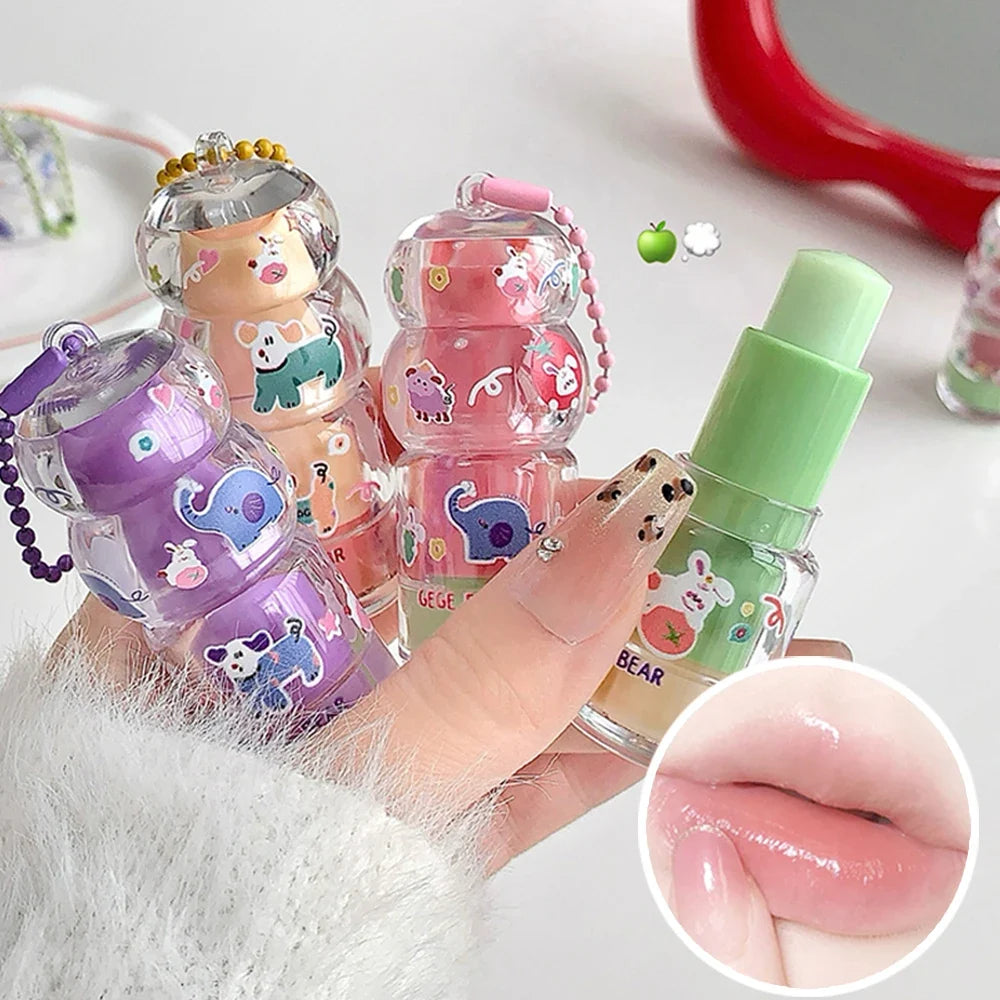 Gege Bear Fruit-Flavored Hydrating Lip Balm Keychain Pendant Hydrating Lip Balm Qme