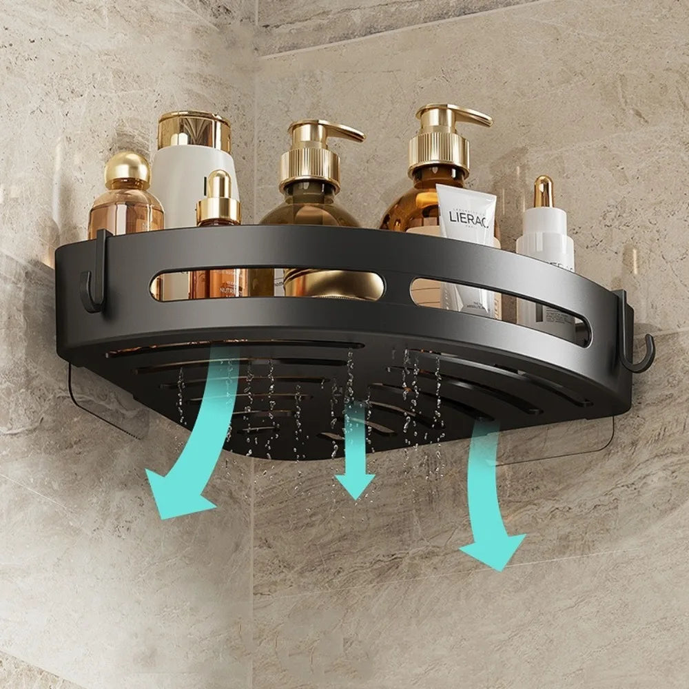 Triangle Corner Shower Shelf – No-Drill Wall Mounted Caddy Corner Shower Shelf Qme
