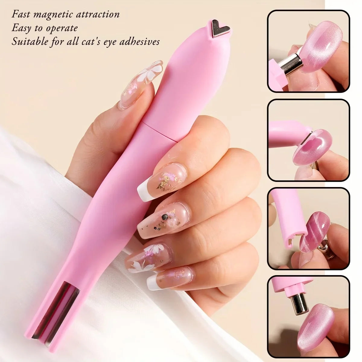 Y2K Nail Art Set – Heart, Snake & Cat Eye Checkered Design Nail Art Set Qme