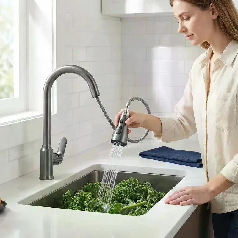 3-Mode Pull-Out Kitchen Faucet Sprayer Nozzle | Water-Saving Faucet Sprayer Nozzle Qme