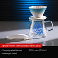 Bincoo Ceramic Pour Over Coffee Set – Dripper & Carafe Pour Over Coffee Set Qst Blue 3pcs