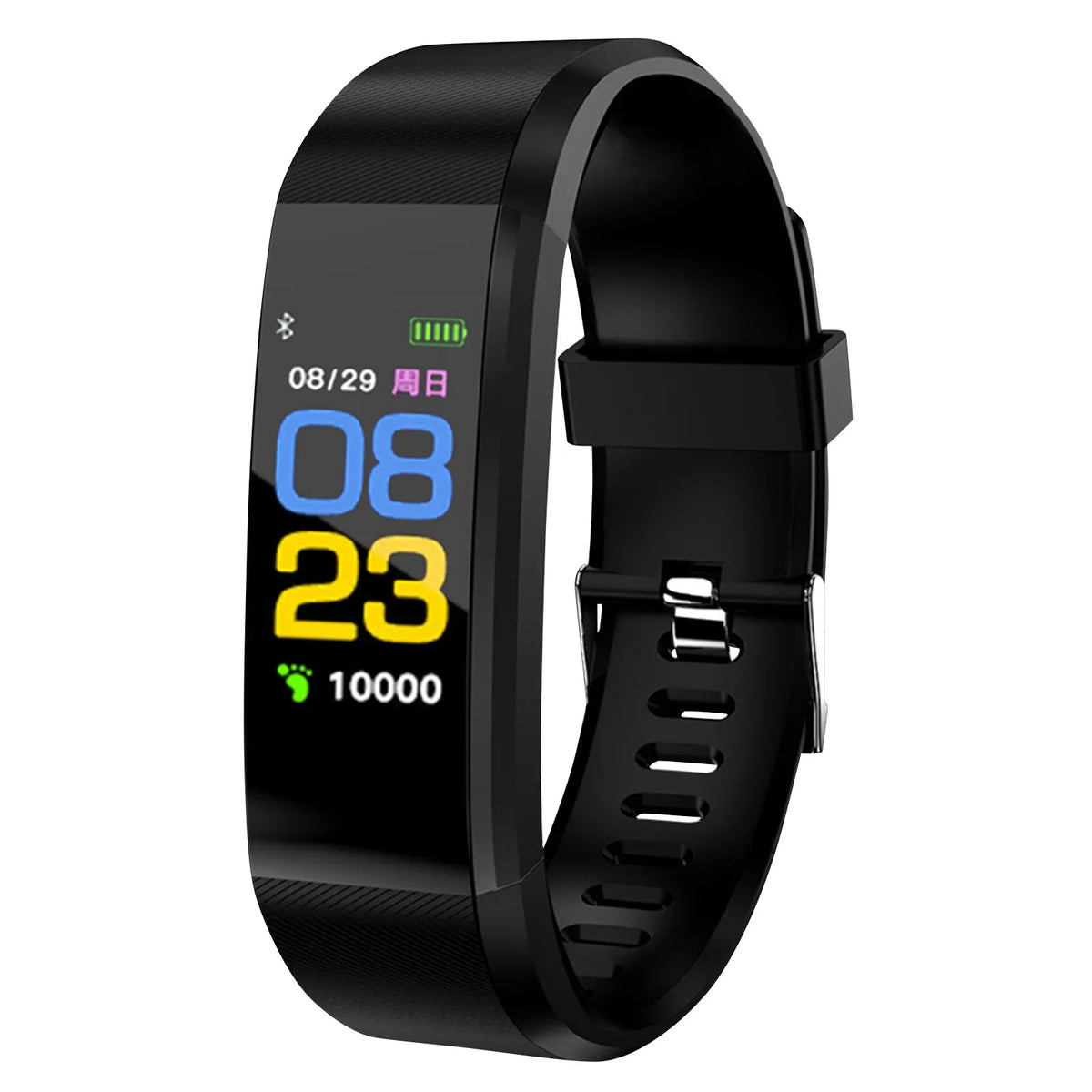 Waterproof Smart Fitness Bracelet – Sleep & Heart Rate Tracker Smart Fitness Bracelet Qme Black