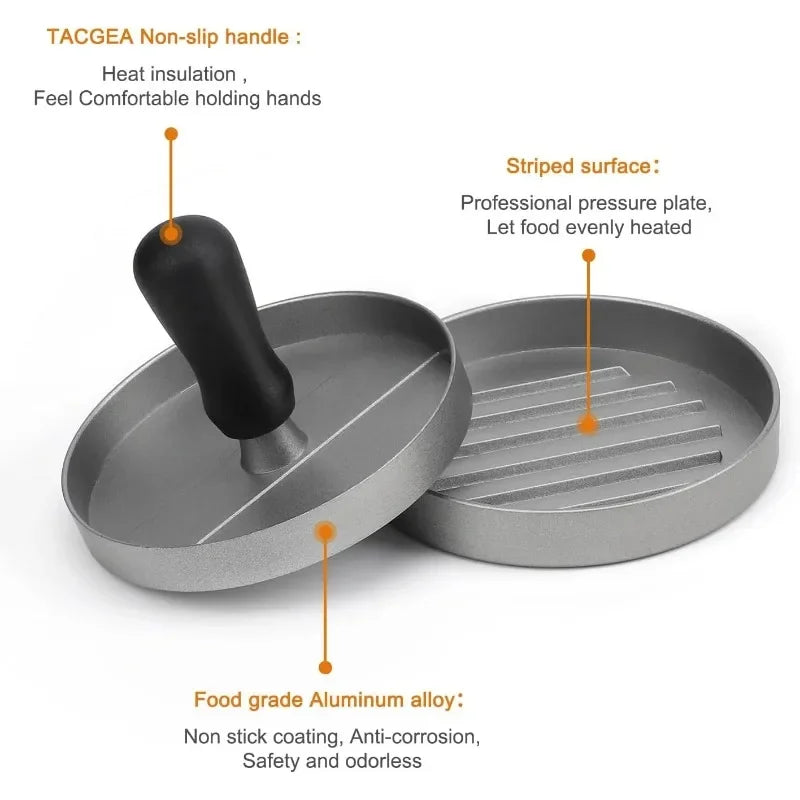 Non-Stick Aluminum Burger Press & Hamburger Patty Maker Burger Patty Press Qme