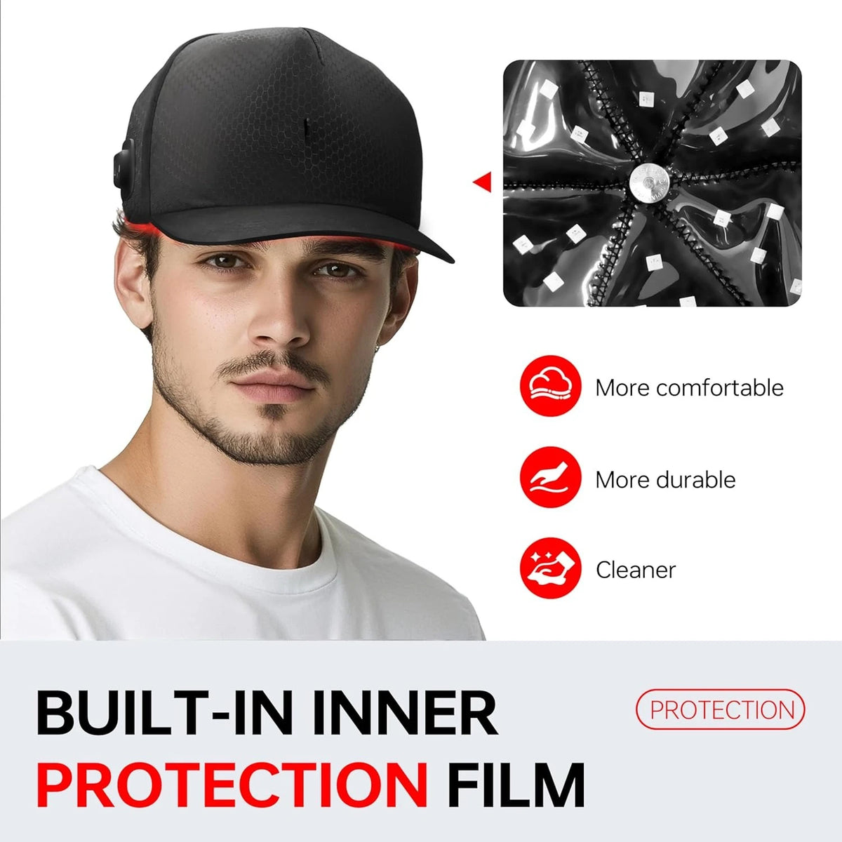 ZONGKUNG Cordless Red Light Therapy Hat 660nm 850nm LED Cap Red Light Therapy Cap Qst