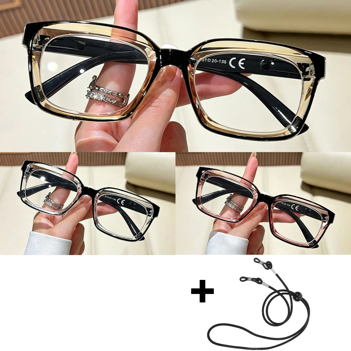 VOPHA Auto-Focus Blue Light Reading Glasses – Retro Square L29 Reading Glasses Qst