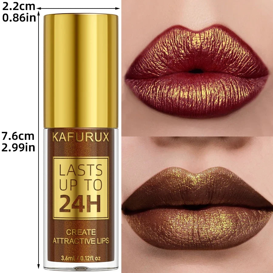Glitter Metallic Lip Gloss – 14 Shades, Long-Lasting Shine Glitter Lip Gloss Qme