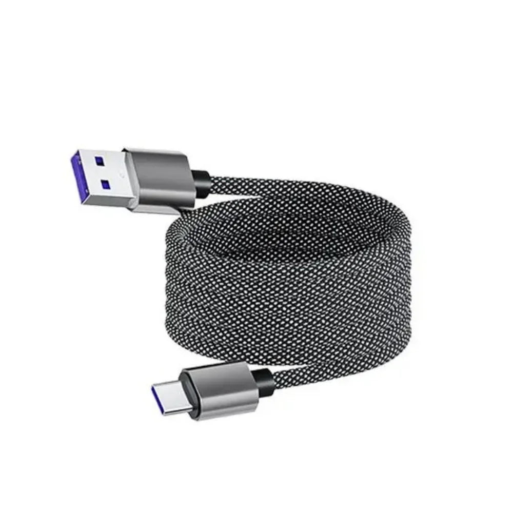 Magnetic USB-C Braided Cable PD 65W Fast Charging – 2 Colors USB-C Charging Cable Qme 1m USB to C