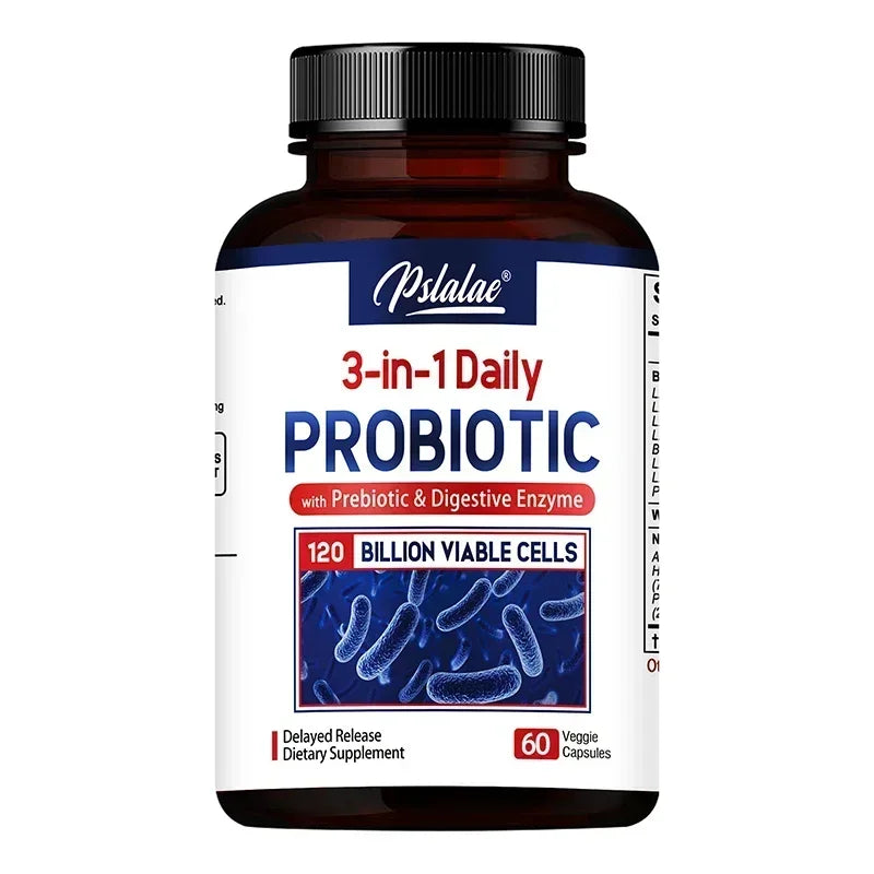Probiotics Prebiotics & Digestive Enzymes – 120B CFU 32 Strains Probiotic Supplement Qst 60 Capsules