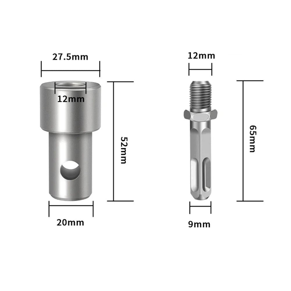 Earth Auger Adapter Tool – 4 Interface Types, Round Handle Auger Drill Adapter Qme