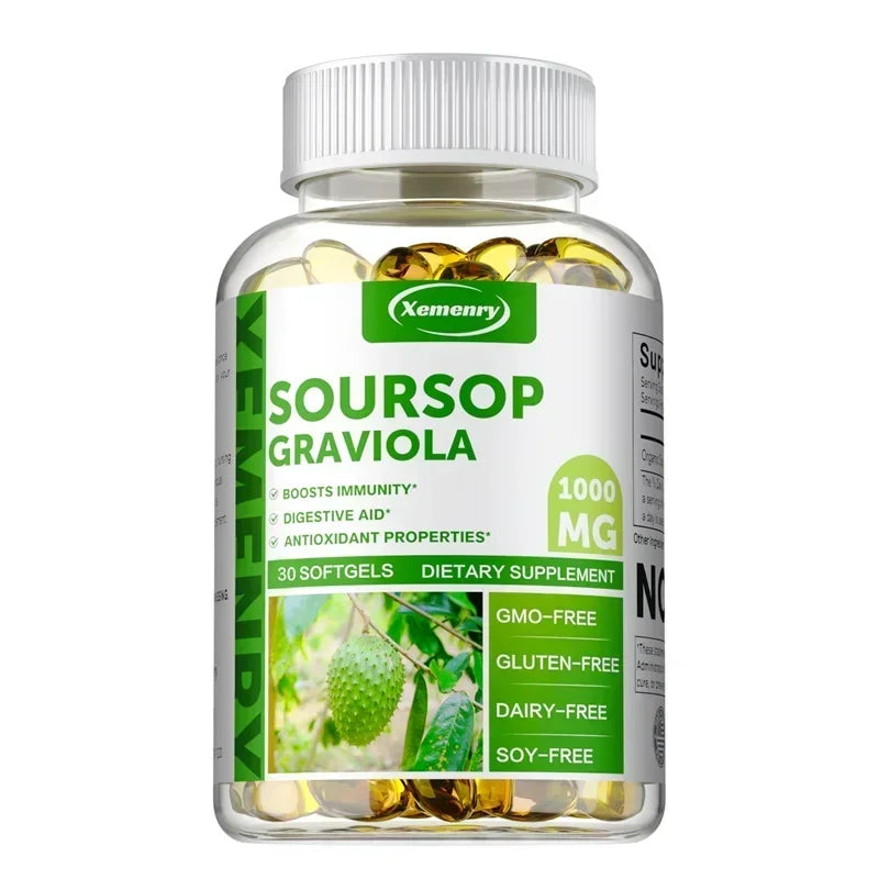 Soursop Graviola Capsules – Immune & Wellness Support Herbal Supplement Qst 30 Capsules