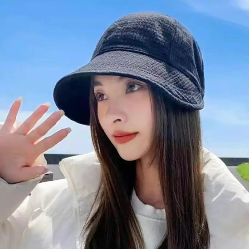 Women's Solid Bucket Hat – Wide Brim Sun Hat for Outdoors Women's Bucket Hat Qst black