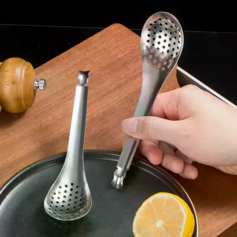 Stainless Steel Strainer Spoon | Perforated Caviar & Kitchen Spoon Strainer Spoon Qme