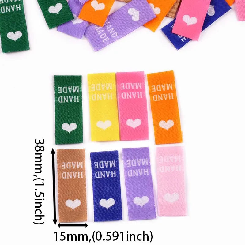 Heart Pattern DIY Cloth Labels for Sewing & Handmade Crafts Decorative Sewing Labels Qme