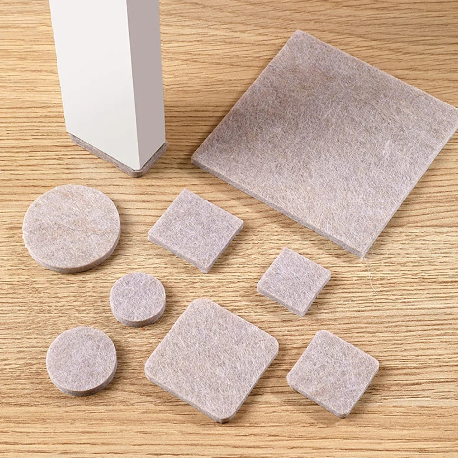 Felt Chair Leg Pads – Self-Adhesive Round & Square Floor Protectors Furniture Floor Protectors Qme