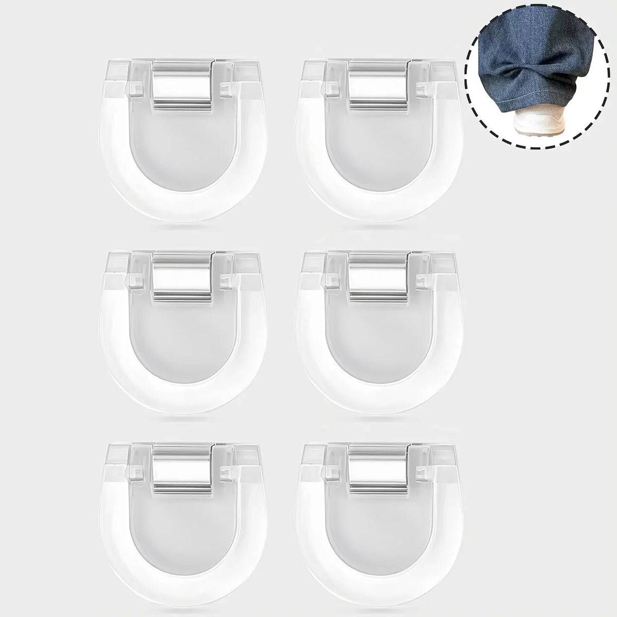 Transparent Invisible Pants Clips – Jeans & Wide-Leg Trousers (4 Pack) Pants Clips Qme 6pcs