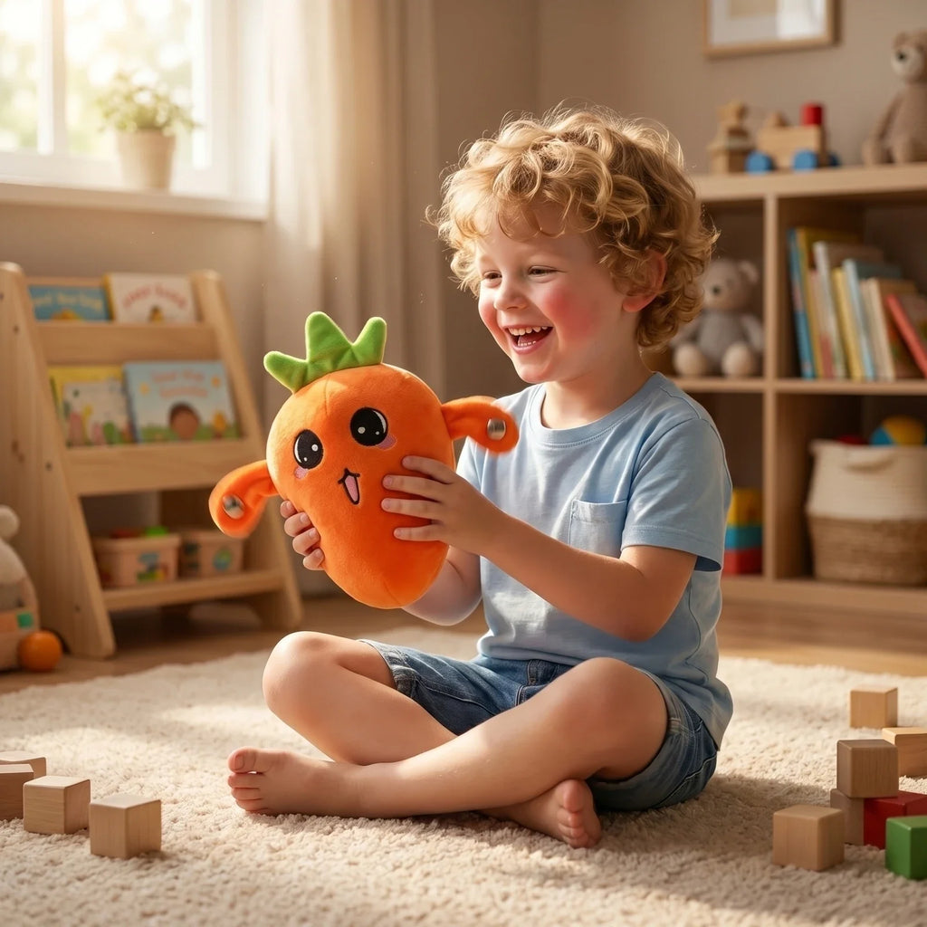 Sensing Rhythm Radish Plush Toy – Interactive Musical Kids Doll Interactive Plush Toy Qme