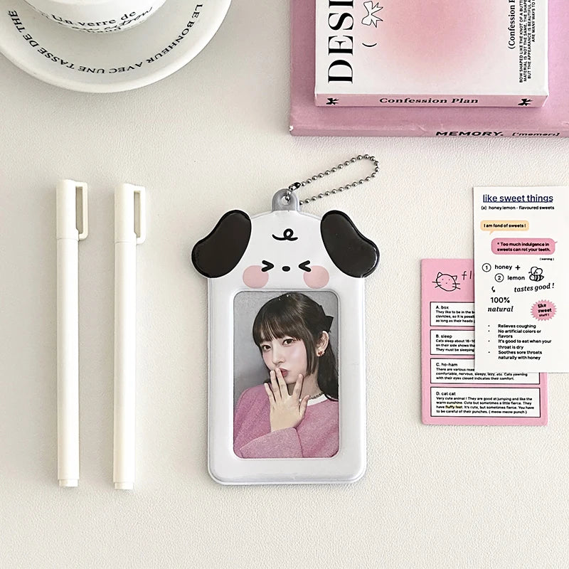 Kawaii Kpop Photocard Holder Keychain – 3 Inch Card Sleeve Photocard Holder Keychain Qst