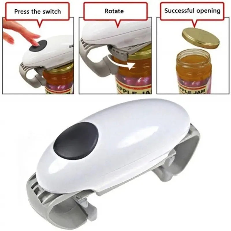 Electric Smooth Edge Can Opener – Automatic Jar & Bottle Opener Electric Can Opener Qme