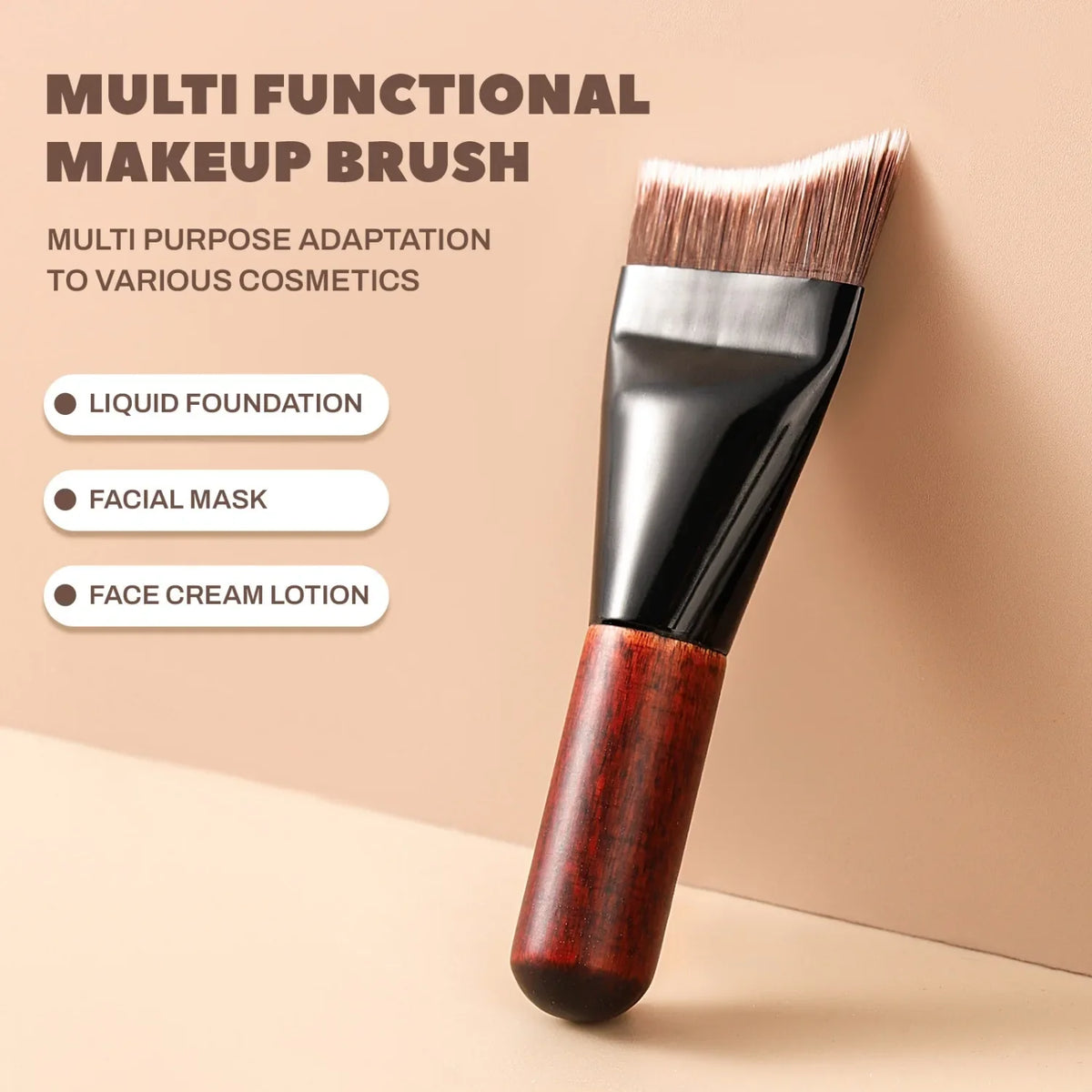 Mini Flat Foundation Brush – Streak-Free Synthetic | Qme Foundation Brush Qme