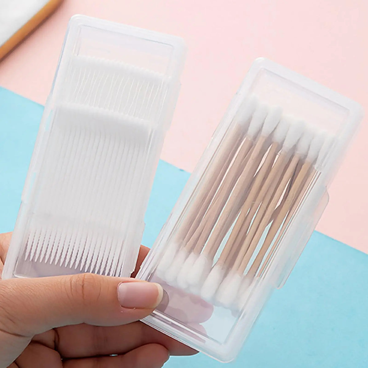 Transparent Cotton Swab & Earring Organizer Container Storage Container Qme