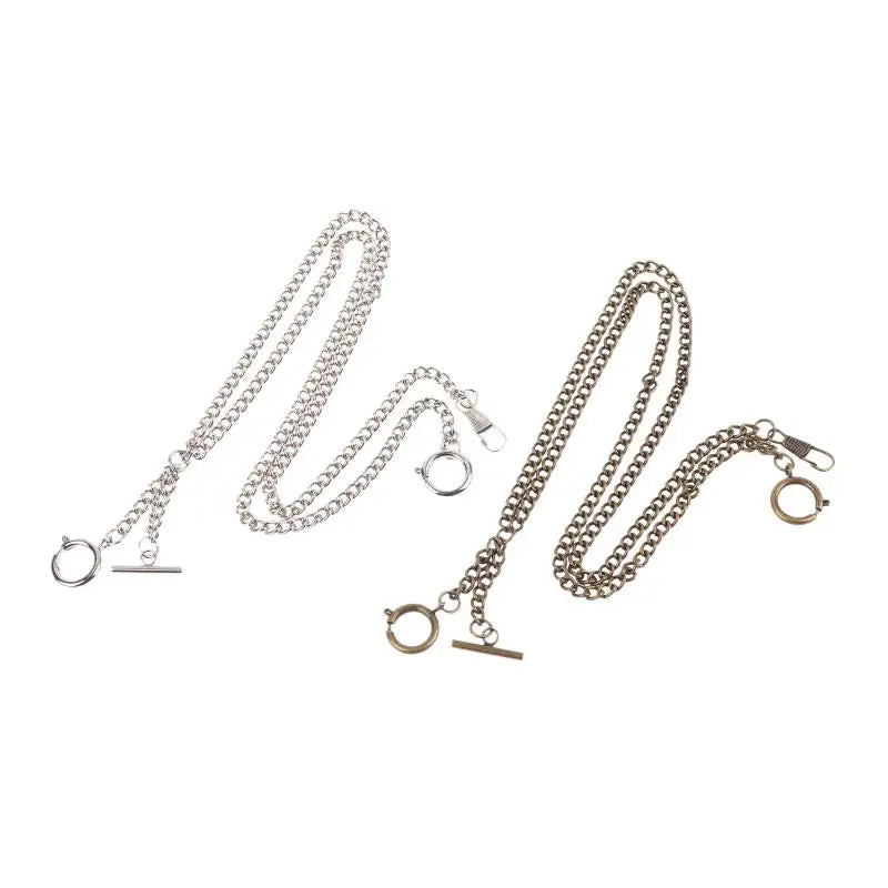 Double Curb Link Pocket Watch Chain Clip for Men & Women Pocket Watch Chain Qme