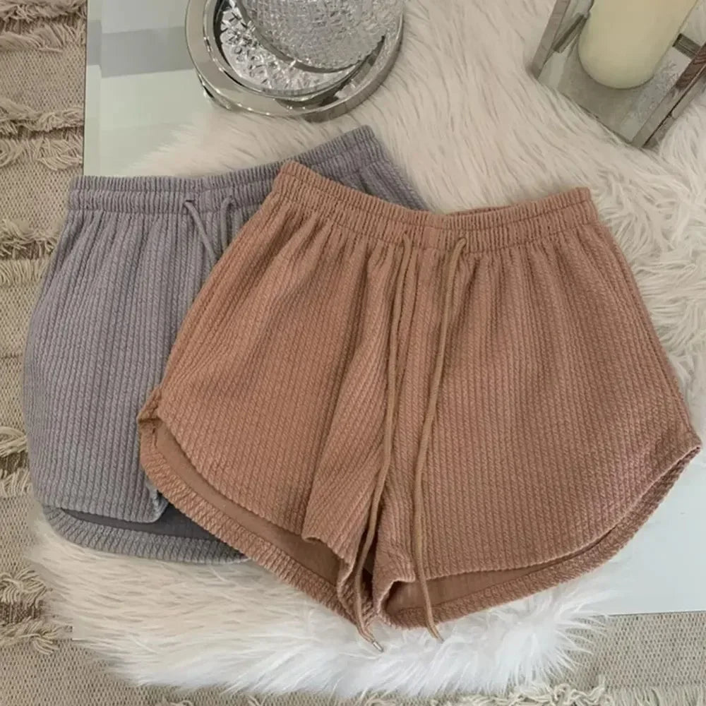 Women's Wide Leg Drawstring Shorts – Elastic Waist Summer Casual Casual Shorts Qme