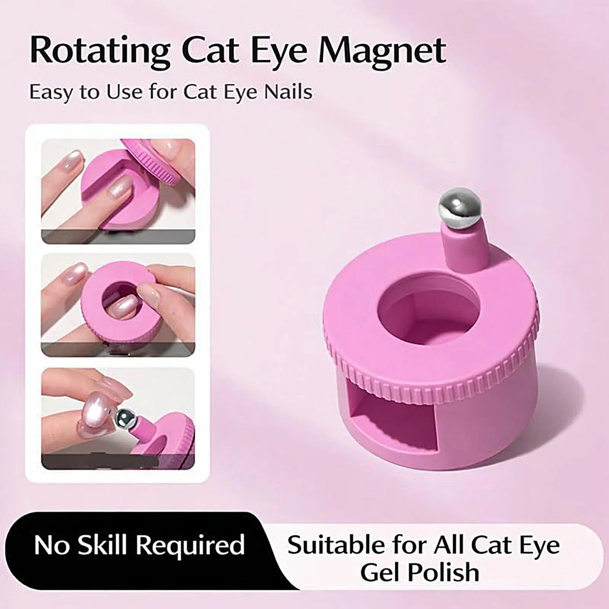 360° Rotating Magnetic Nail Art Tool | Gel Manicure Magnet Nail Art Tool Qme