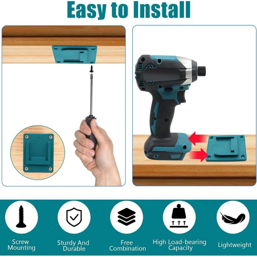 Wall Mount Drill Storage Bracket for Makita & Bosch 18V Li-ion Tool Storage Bracket Qme