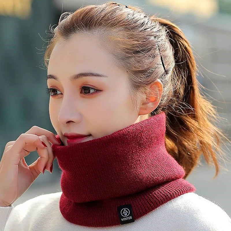 Thickened Knit Neck Warmer Scarf – Unisex Wool Pullover Winter Neck Warmer Qst
