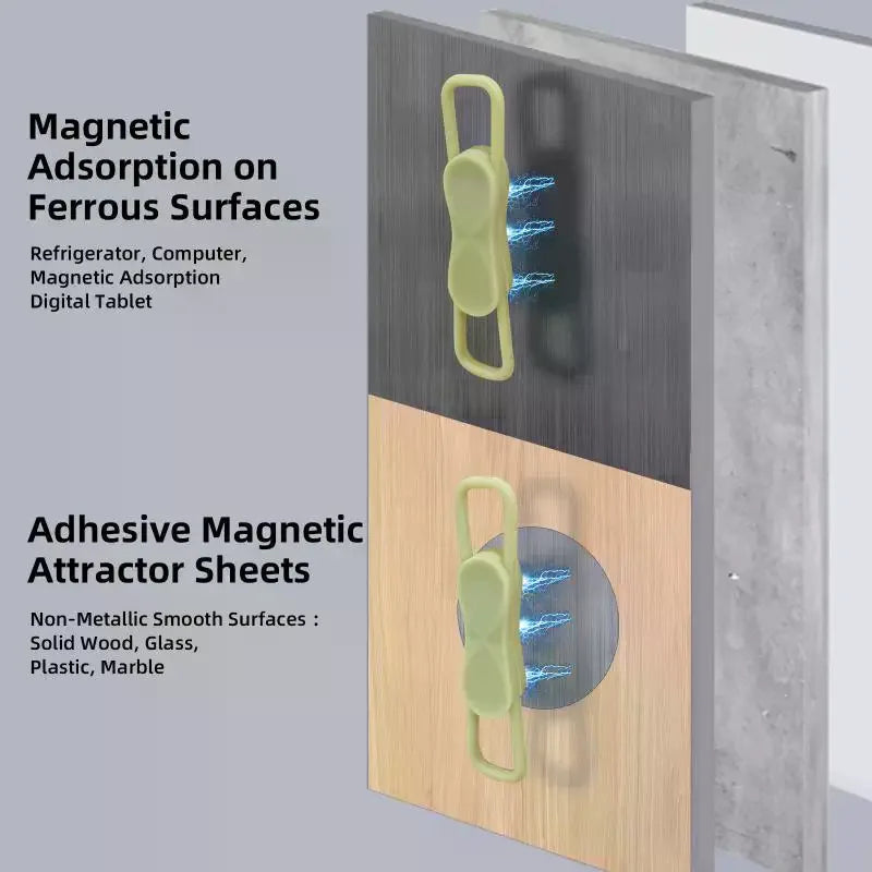 Magnetic Silicone Adjustable Pen Holder & Tablet Clip Magnetic Pen Holder Qme