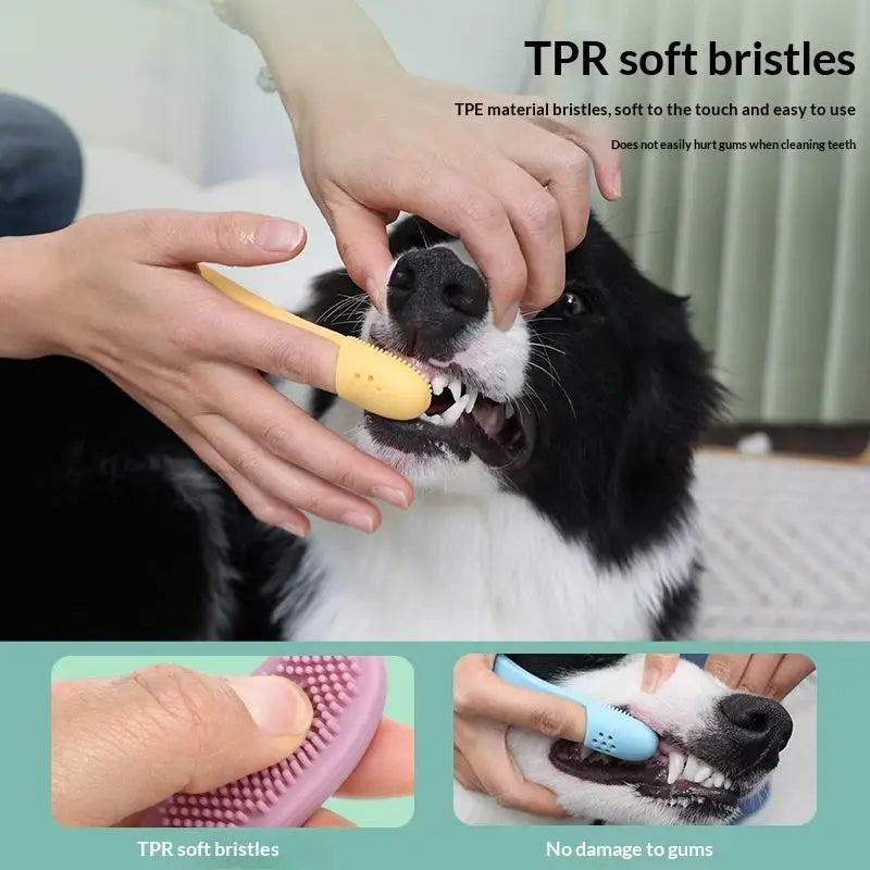 Pet Finger Toothbrush – Soft Reusable Dental Tool for Dogs & Cats Pet Finger Toothbrush Qme