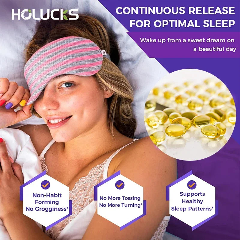 HOLUCKS Melatonin 60mg with D3 K2 Chamomile – 150 Softgels Sleep Supplement Qst