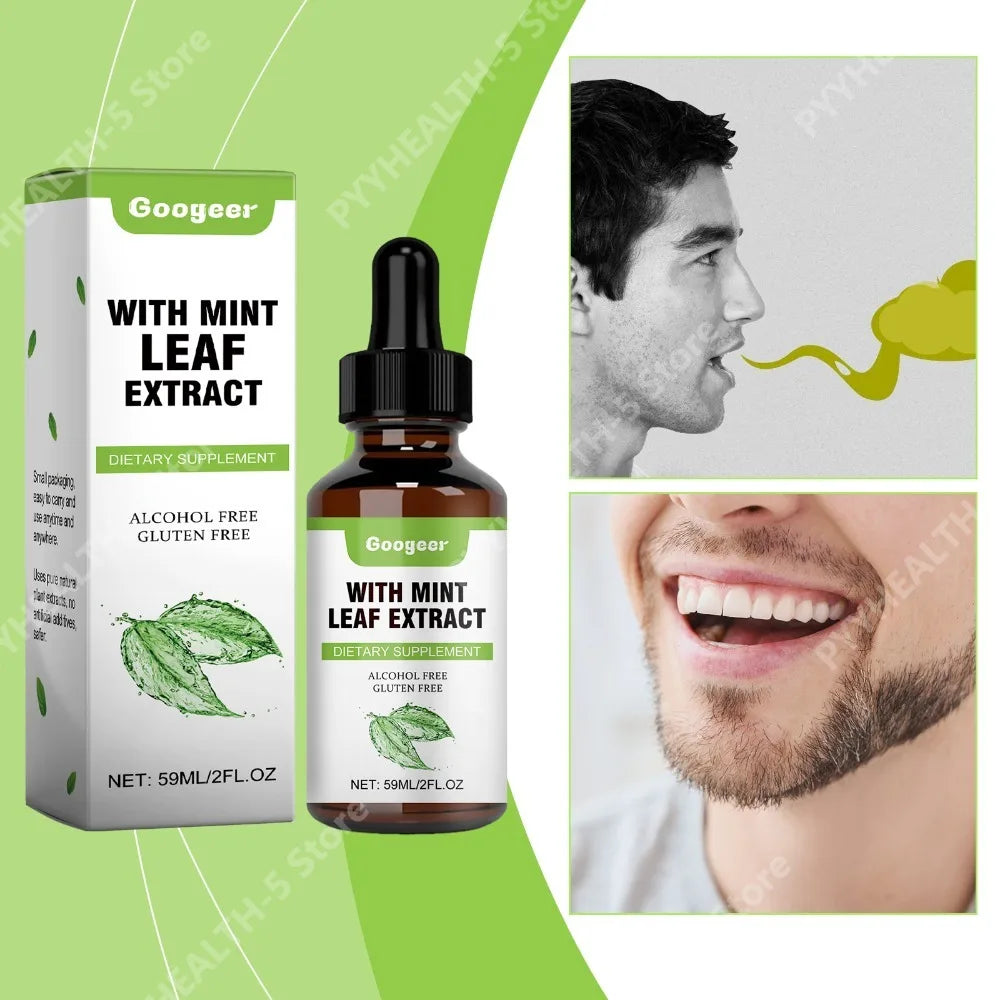 Googeer Mint Leaf Extract Drops + Vitamin B1 | 59 mL Herbal Extract Drops Qst