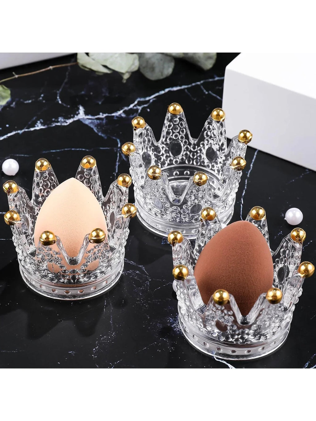 Crystal Glass Crown Jewelry & Beauty Storage Box Mini Jewelry Storage Box Qme