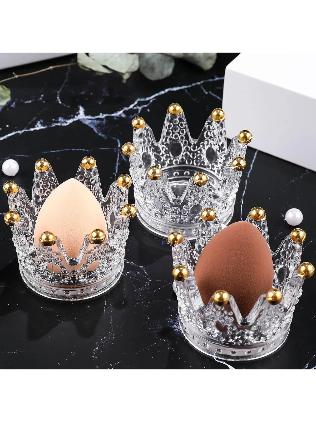Crystal Glass Crown Jewelry & Beauty Storage Box Mini Jewelry Storage Box Qme