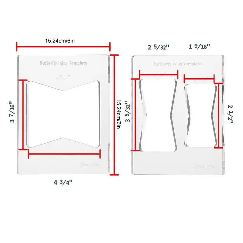 Bowtie Router Template Jig – 3x Acrylic Inlay Tool, Transparent Router Template Jig Qme