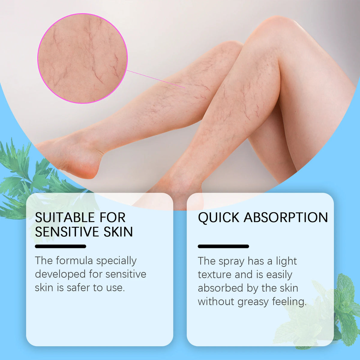 South Moon Leg Vein Soothing Spray 30ml – Circulation Support Leg Care Spray Qst
