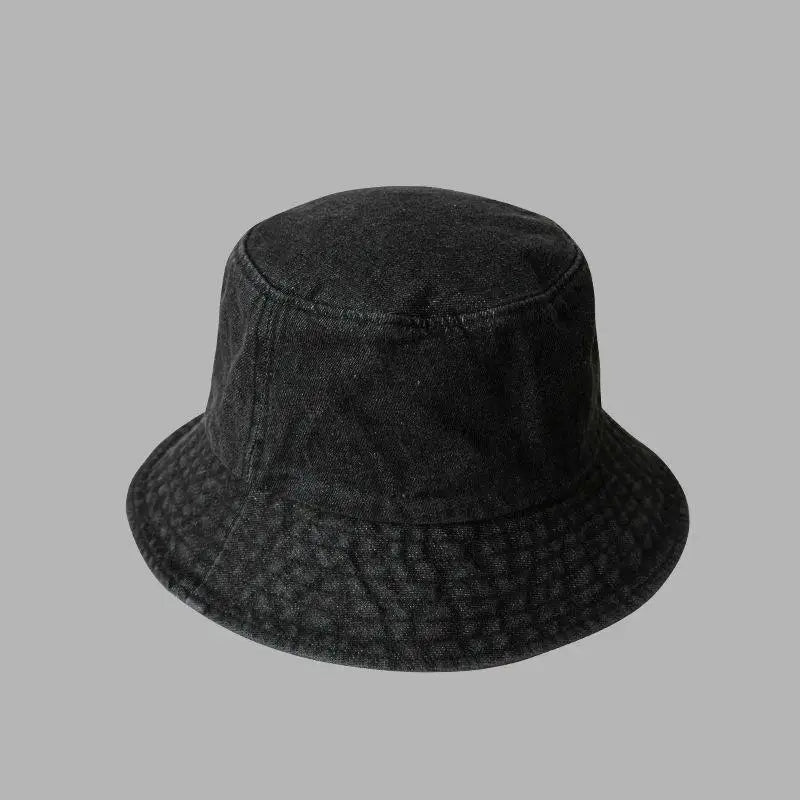 Women's Washed Denim Bucket Hat – Wide Brim Fisherman Cap Bucket Hat Qst A4