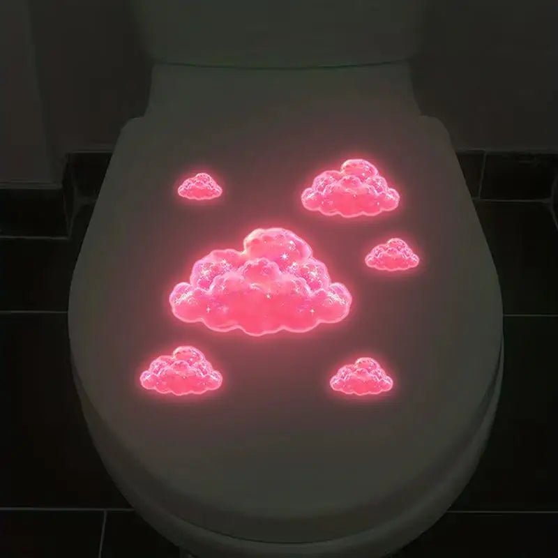 Glow-in-the-Dark Pink Cloud Wall Decals – Luminous Stickers Wall Decal Sticker Qme