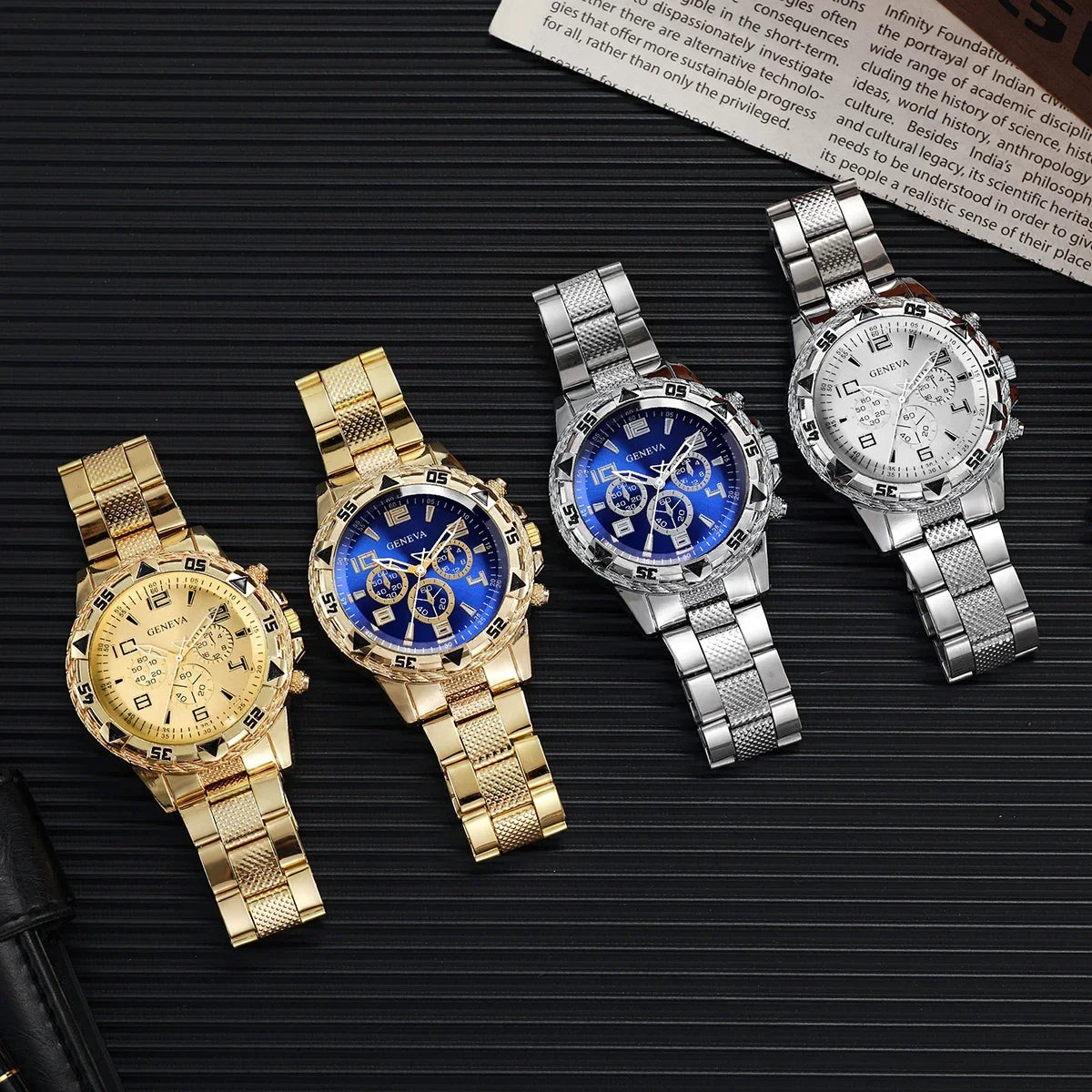 Men's Large Display Analog Quartz Business Watch | Qme Analog Quartz Watch Qme