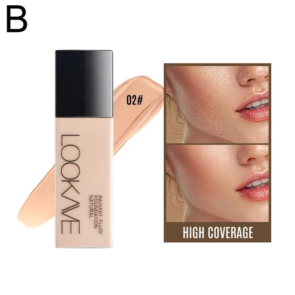 LOOKAVE Liquid Foundation – Full Coverage Natural Matte Liquid Foundation Qme 02 CN